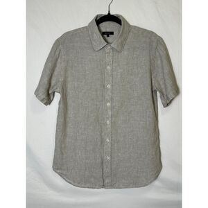 Quince Men's 100% Linen Button Down Shirt Size S Short Sleeve Beige